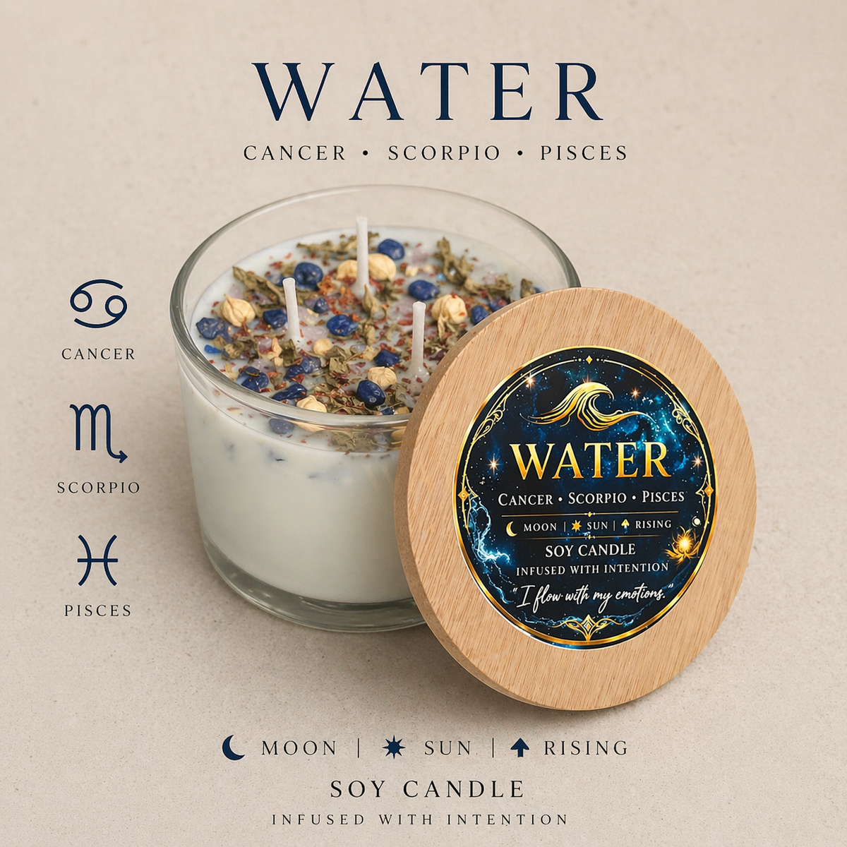 Deusa Elemental Candle - Water (8oz)