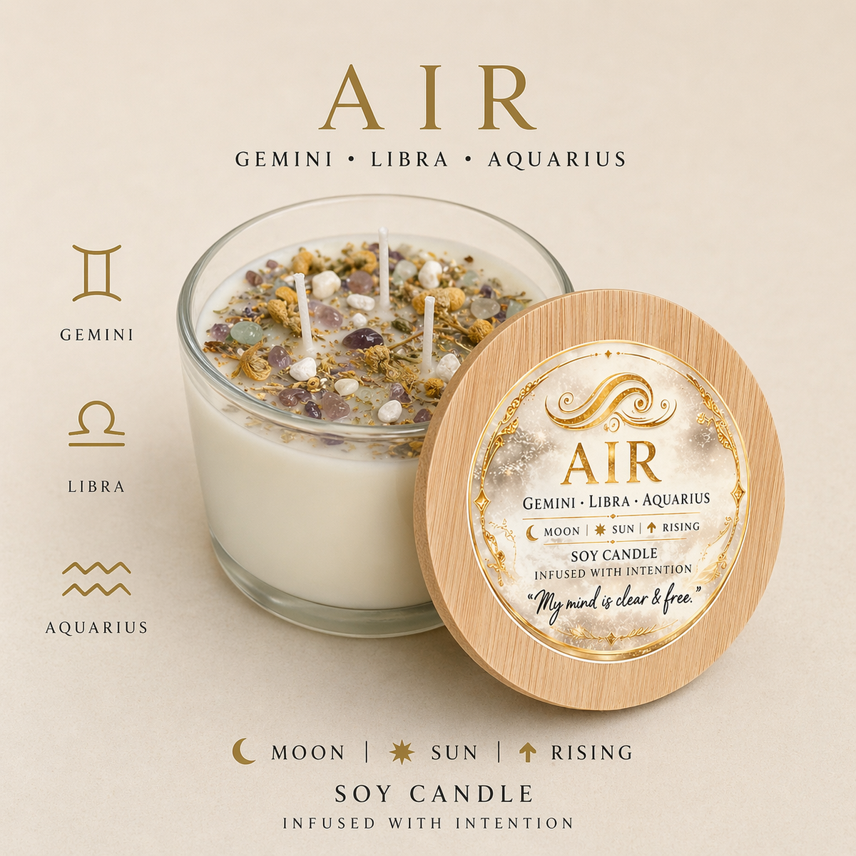 Deusa Elemental Candle - Air (12 oz)