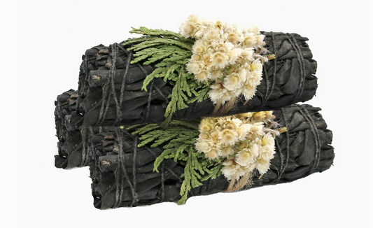 'midnight Bloom' Floral White Sage Smudge Stick